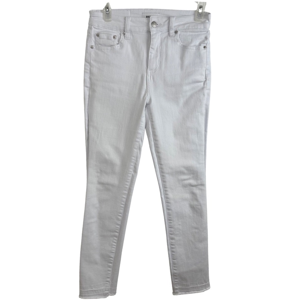 Pistola Skinny Jeans Size 24 White High Rise Raw Hem Minimalist Denim